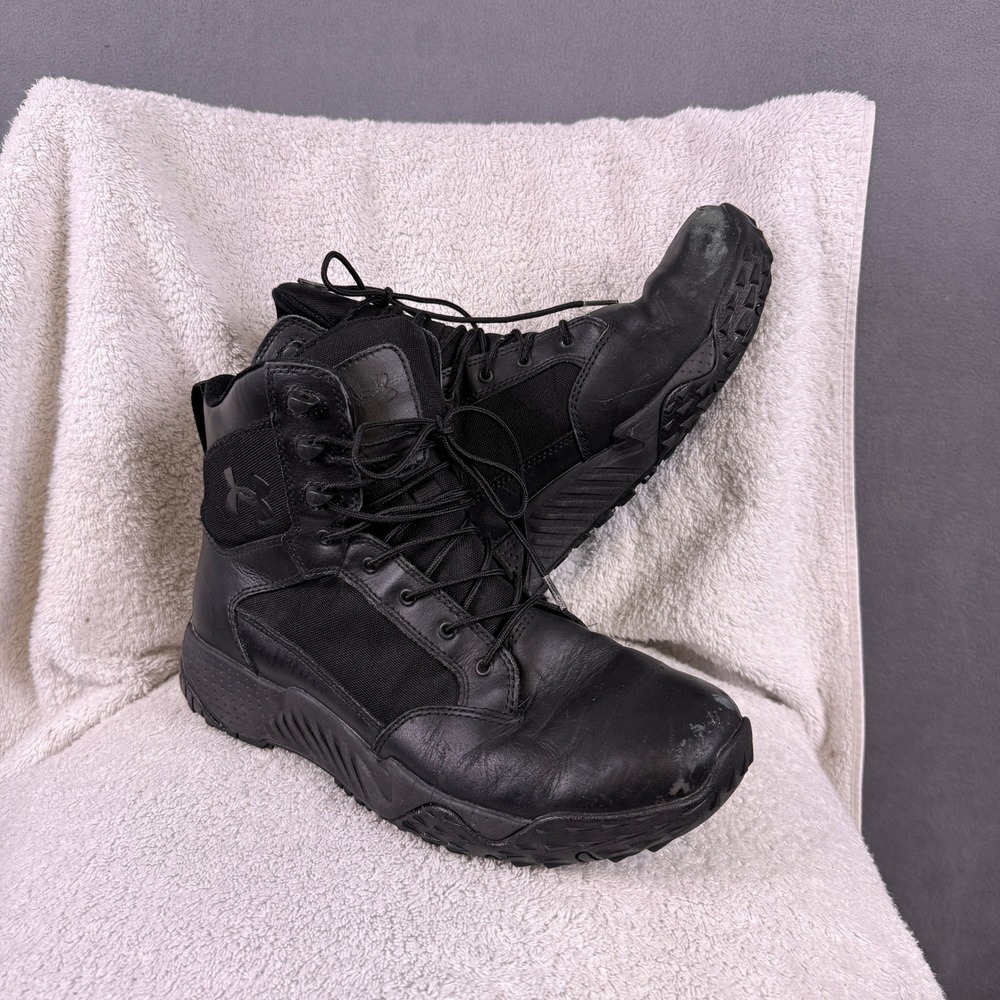 Under Armour Stellar Tactical Boots Mens 10.5 Black Leather Military 1268951-001